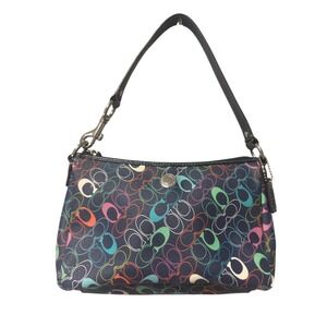 VTG Coach Chelsea Navy Shoulder Bag Monogram Pochette Shoulder Bag Colorful y2k